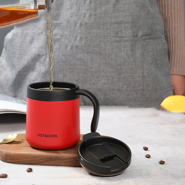Round Bottom Flip Lid Office Cup Drinking Cup With Handle, Capacity: