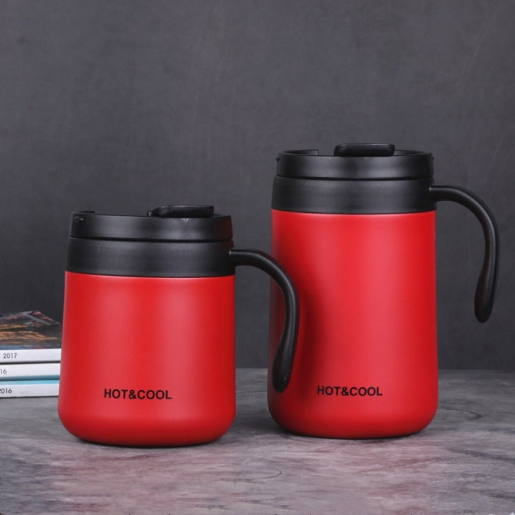 Round Bottom Flip Lid Office Cup Drinking Cup With Handle, Capacity: