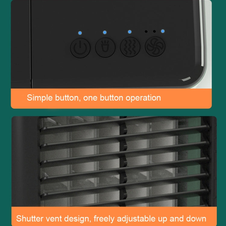 12W Water Cube Air Cooler Office Silent Air Conditioning Fan,Style: Without Spray(Green)