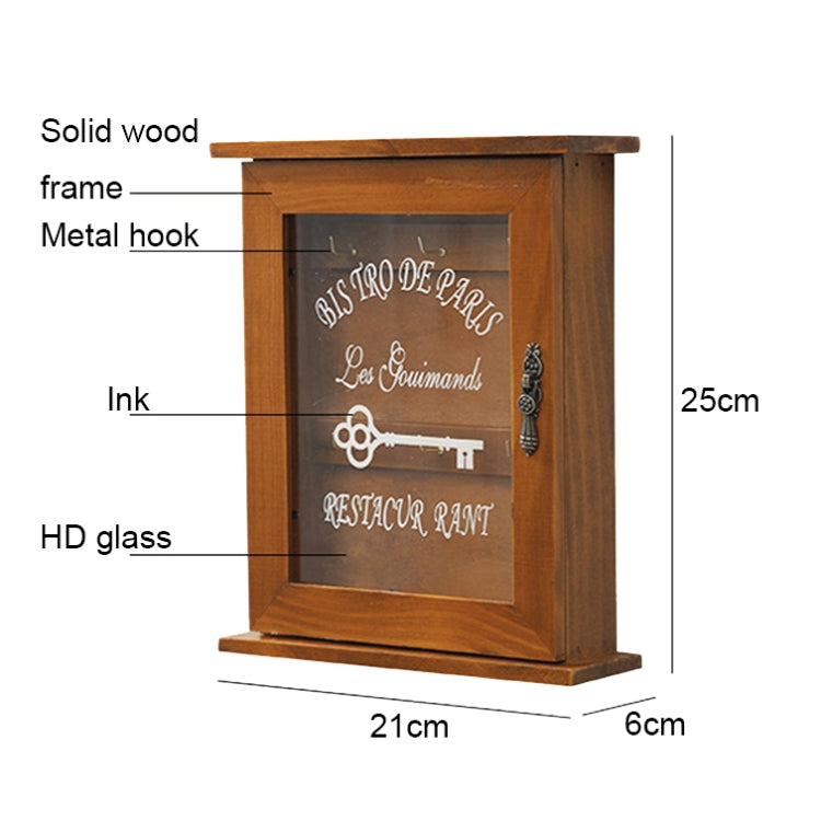 Entry Wooden Wall Hanging Key Storage Box, Spec: Old Colors