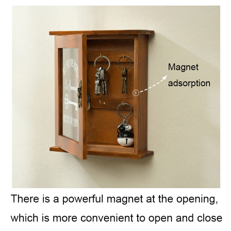 Entry Wooden Wall Hanging Key Storage Box, Spec: Blue with 3 Seamless Nails