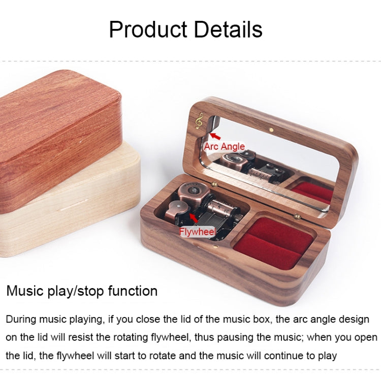 Wooden Music Box with Ring Storage Function, Spec: J282