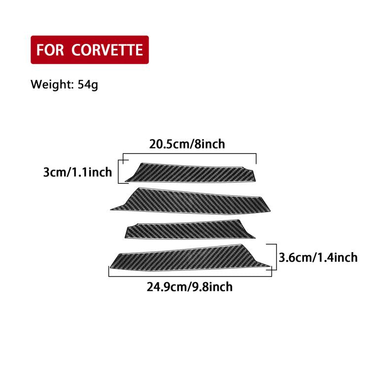 For Chevrolet Corvette C8 4pcs /Set Taillight Decorative Strip - Black