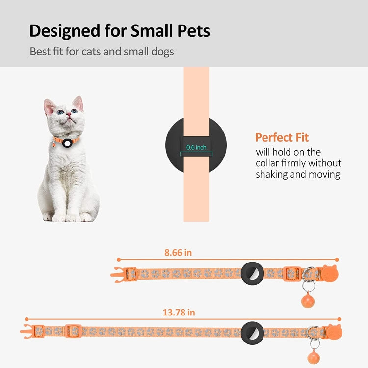 Pet Cat Reflective Collar with Bell for Airtag Tracker