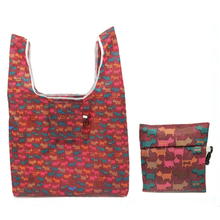 5 PCS M0048 Portable Foldable Printed Shopping Bag