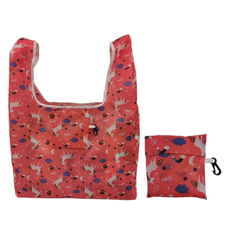 5 PCS M0048 Portable Foldable Printed Shopping Bag