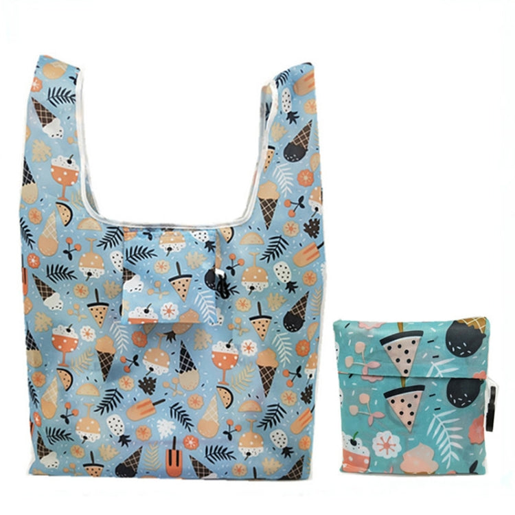 5 PCS M0048 Portable Foldable Printed Shopping Bag