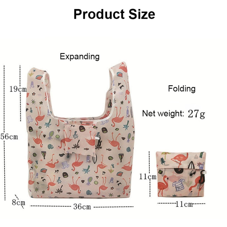 5 PCS M0048 Portable Foldable Printed Shopping Bag