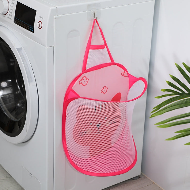 2 PCS 2005 Household Folding Wall Mounted Dirty Basket, Color: Pink Cat