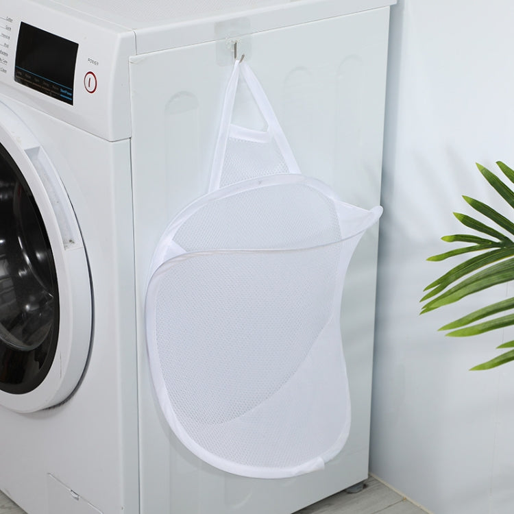 2 PCS 2005 Household Folding Wall Mounted Dirty Basket, Color: White Net