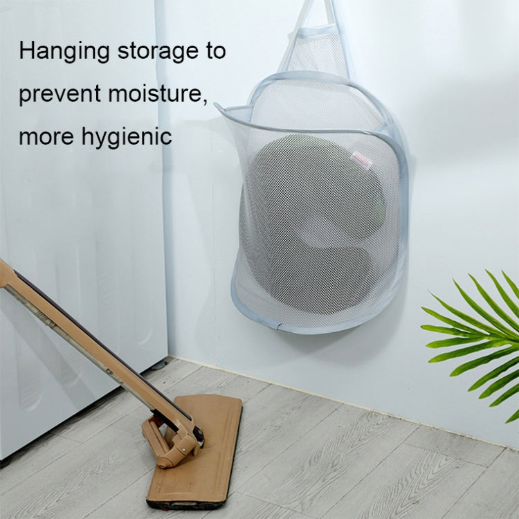 2 PCS 2005 Household Folding Wall Mounted Dirty Basket, Color: White Net