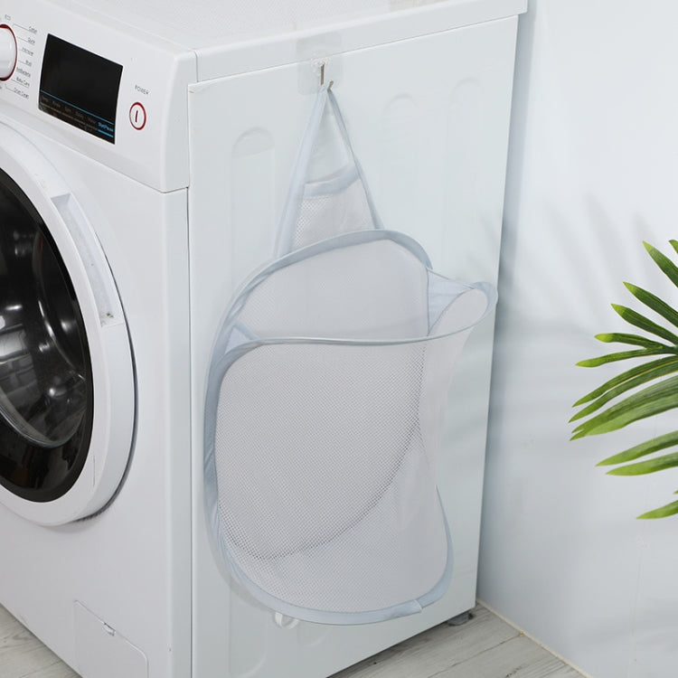 2 PCS 2005 Household Folding Wall Mounted Dirty Basket, Color: Gray Net