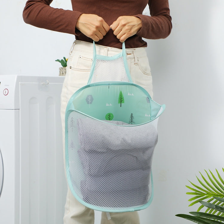 2 PCS 2005 Household Folding Wall Mounted Dirty Basket, Color: Gray Net