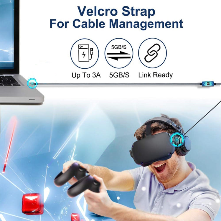 USB3.2 Gen1 VR Link Streamline For Oculus Quest 2, Model: C-C  Aluminum Shell 5M Black