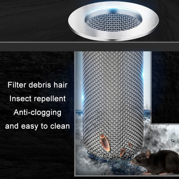 3 PCS 304 Stainless Steel Sewer Anti-Clogging Filter, Model: 42 Long