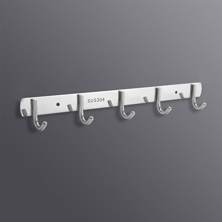 304 Stainless Steel No Punching Door Rear Coat Hook, Specification: 5 Hooks