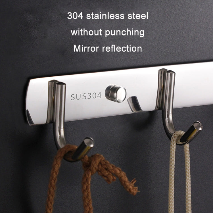 304 Stainless Steel No Punching Door Rear Coat Hook, Specification: 7 Hooks