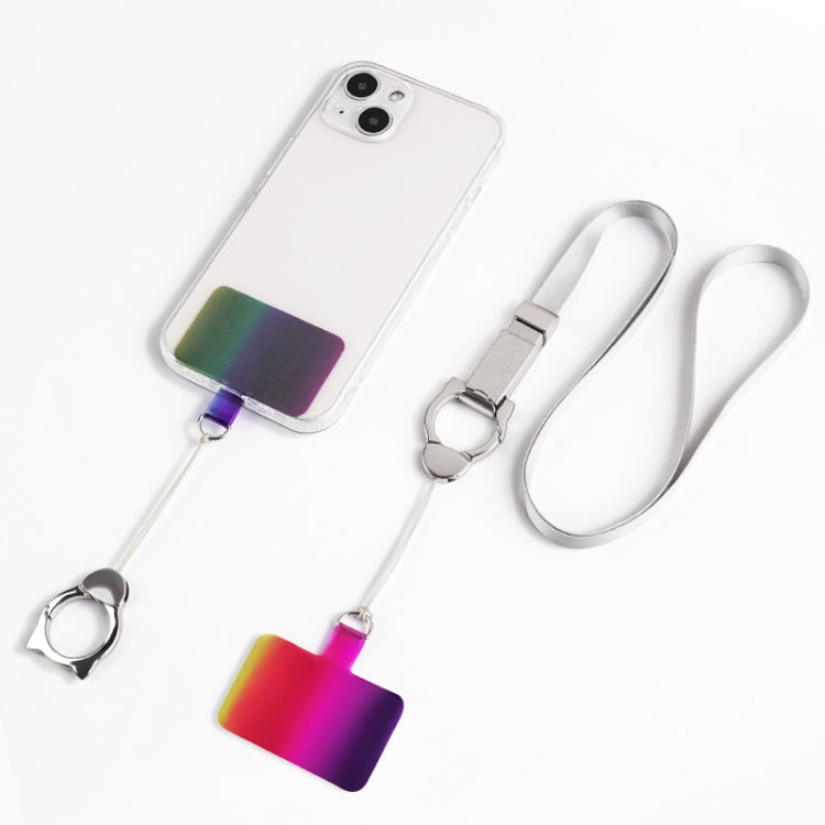 2 PCS Universal Phone Lanyard Rainbow Gasket Patch Back Stick