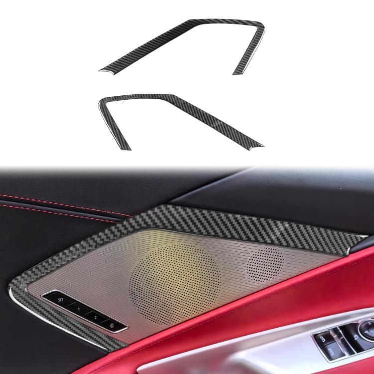 For Chevrolet Corvette C8 2pcs /Set Car Door Speaker Frame Sticker - Black
