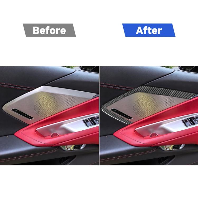 For Chevrolet Corvette C8 2pcs /Set Car Door Speaker Frame Sticker - Black