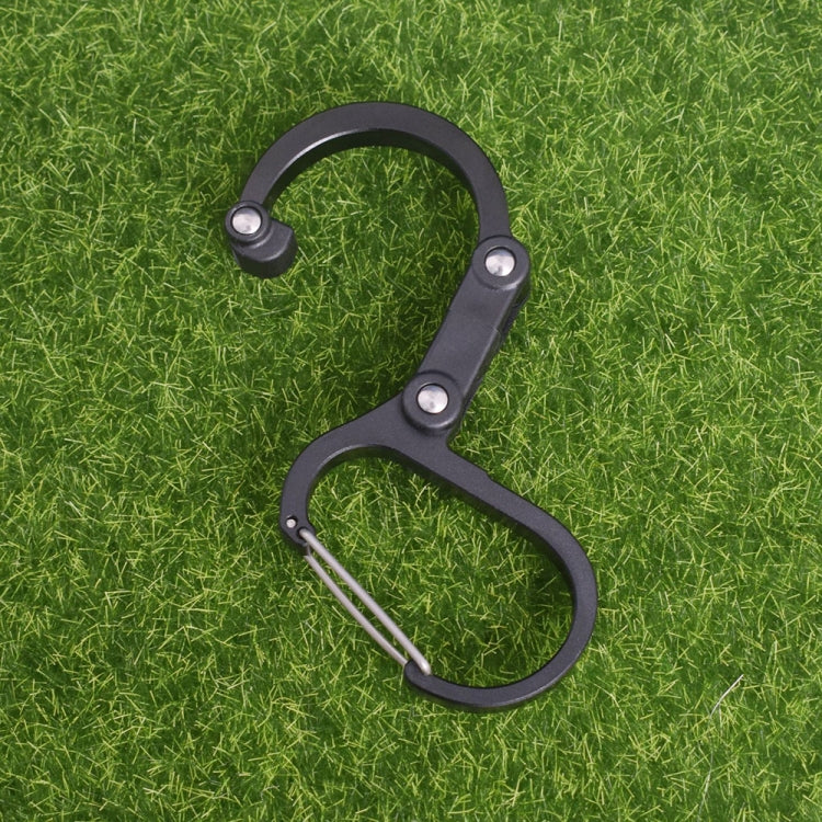 Aluminum Alloy D-type Outdoor Mountaineering Hook, Specification: S (Black)