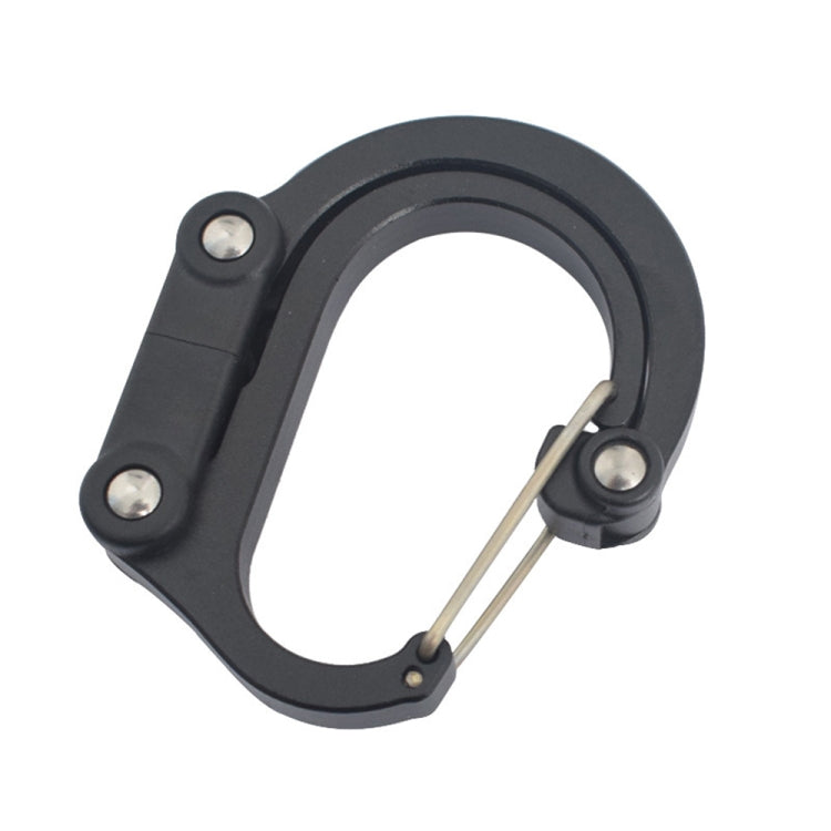 Aluminum Alloy D-type Outdoor Mountaineering Hook, Specification: M (Black)