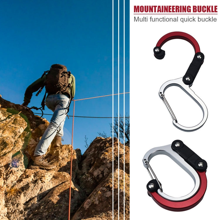 Aluminum Alloy D-type Outdoor Mountaineering Hook, Specification: M (Black)