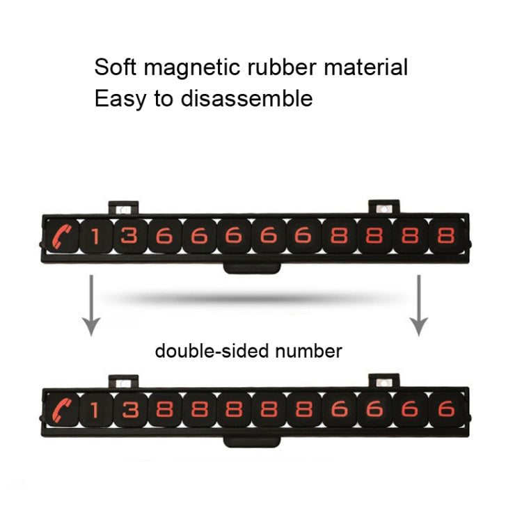 Sliding Cover Hidden Double Side Number Magnetic Suction Car Temporary Parking License