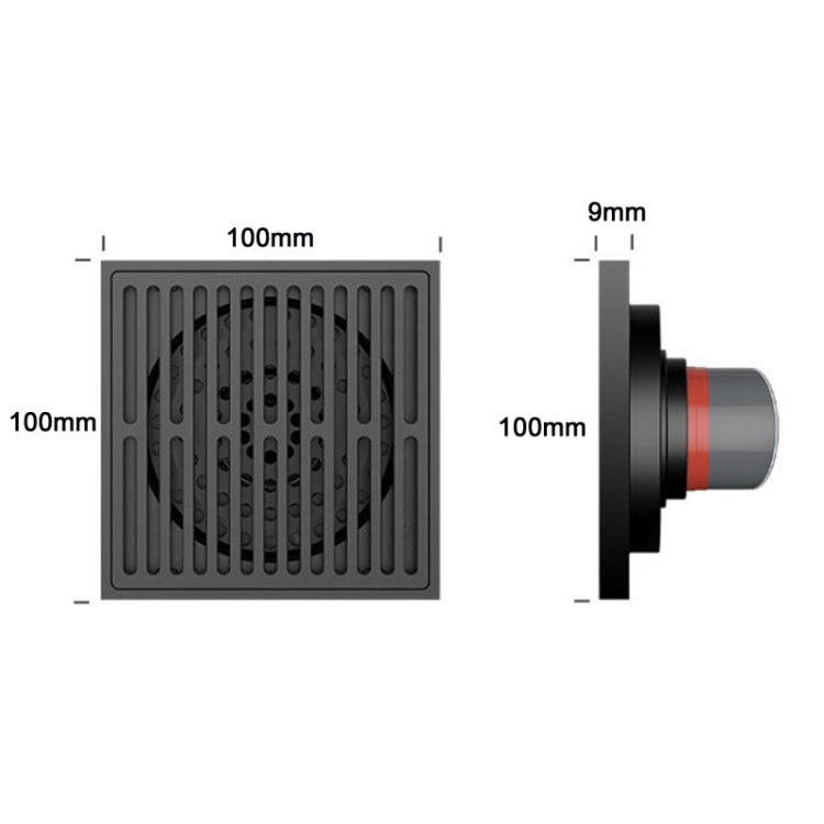 Bathroom Sewer Deodorant Pure Copper Floor Drain, Specification: Chrome