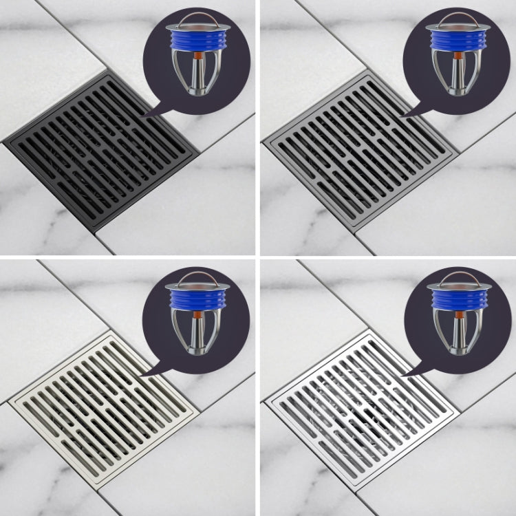 Bathroom Sewer Deodorant Pure Copper Floor Drain, Specification: Black+Inner Core
