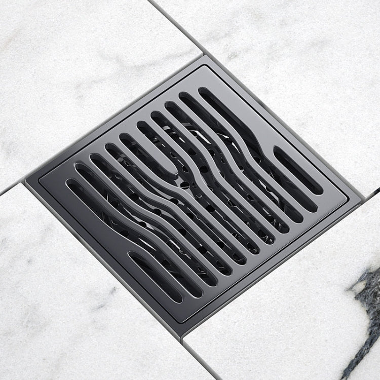 Bathroom Sewer Deodorant Pure Copper Floor Drain, Specification: Gray Streamline