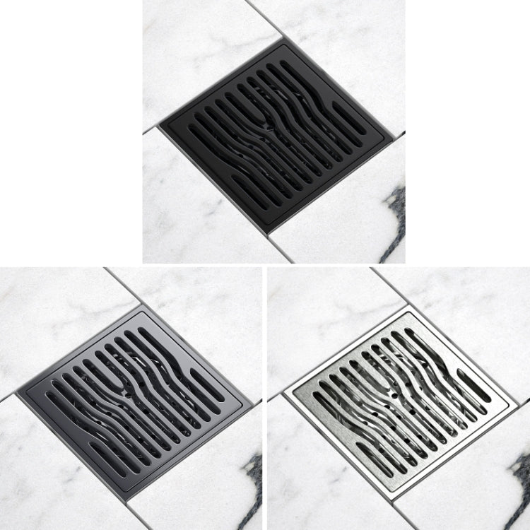 Bathroom Sewer Deodorant Pure Copper Floor Drain, Specification: Brushed Streamline