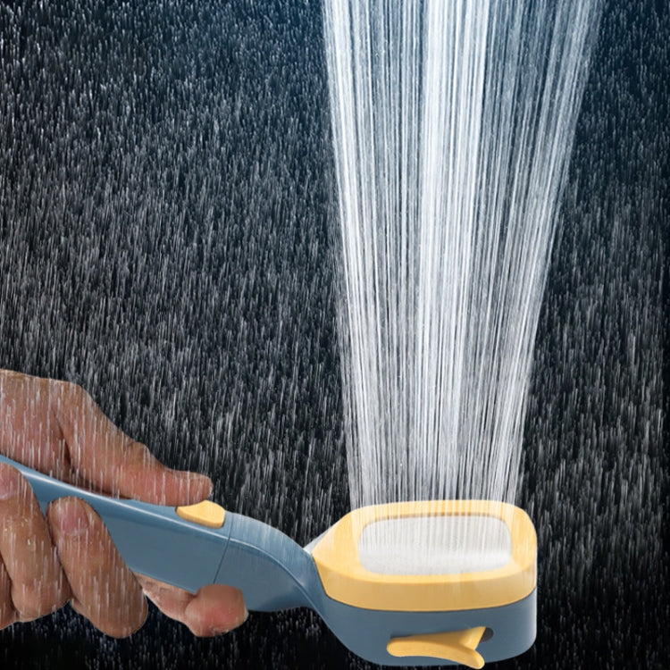 Pressurized Shower Head Four-speed Handheld Shower Set,Style: Pink Blue Filter