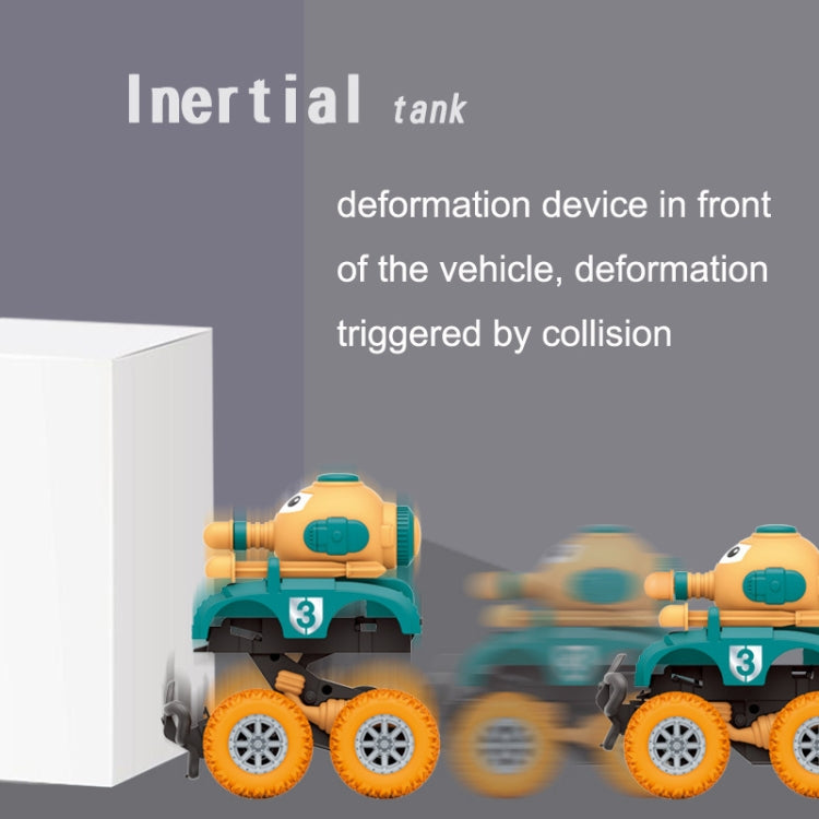 2PCS Children Collision Bounce Deformation Launch Tank Car Toy