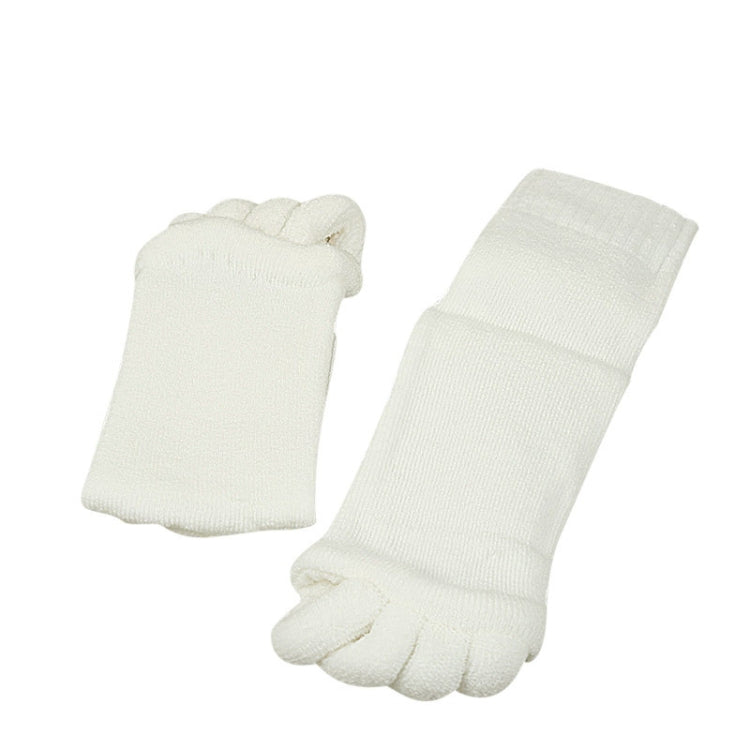 Massage Five-finger Socks Thickened Open-toed Socks, Color: White