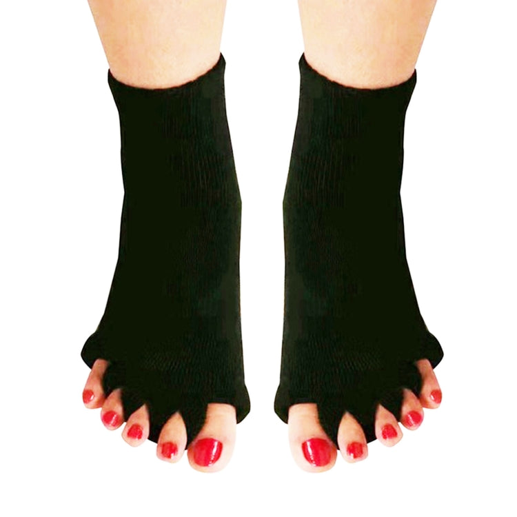 Massage Five-finger Socks Thickened Open-toed Socks, Color: Black