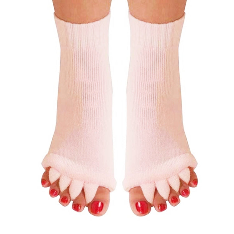 Massage Five-finger Socks Thickened Open-toed Socks, Color: Pink