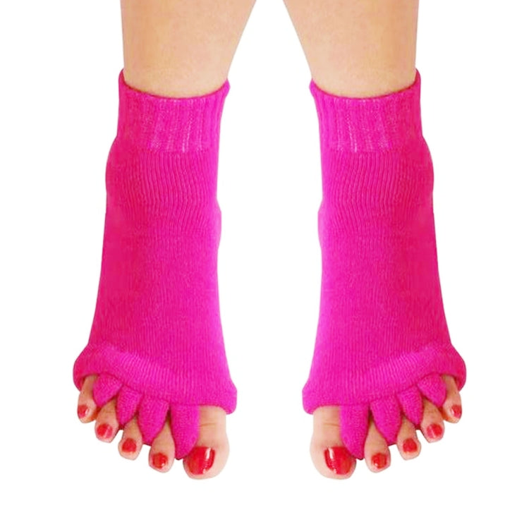 Massage Five-finger Socks Thickened Open-toed Socks, Color: Rose Red