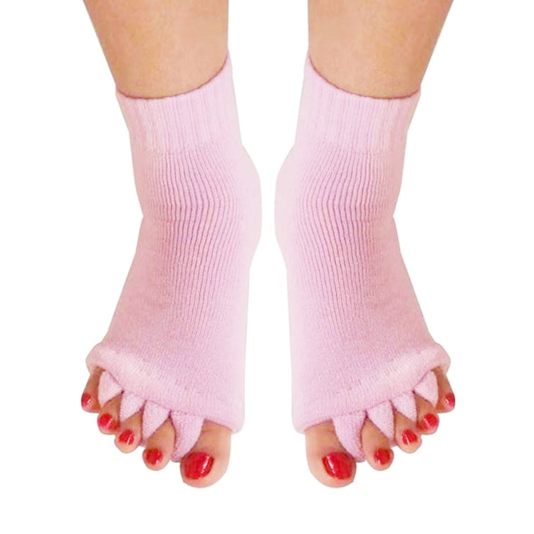 Massage Five-finger Socks Thickened Open-toed Socks, Color: Light Purple