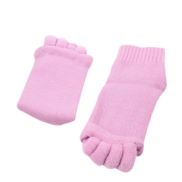 Massage Five-finger Socks Thickened Open-toed Socks, Color: Light Purple