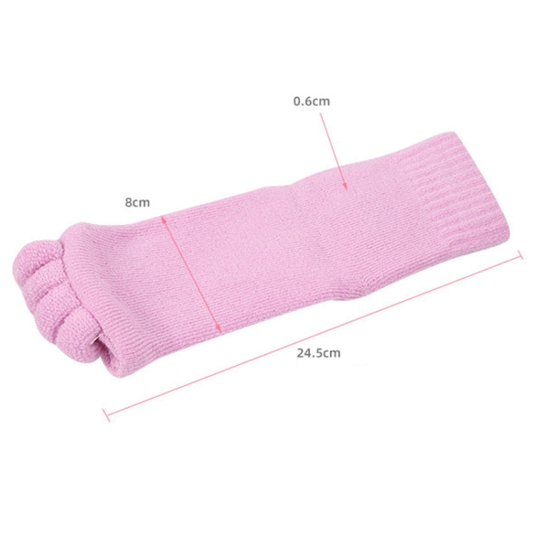 Massage Five-finger Socks Thickened Open-toed Socks, Color: Light Purple