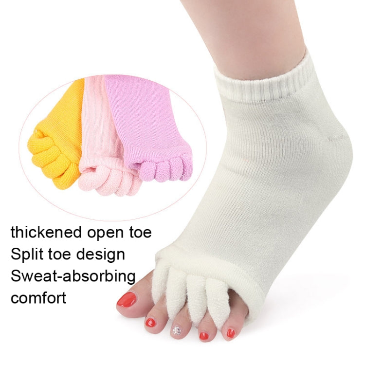 Massage Five-finger Socks Thickened Open-toed Socks, Color: Light Purple