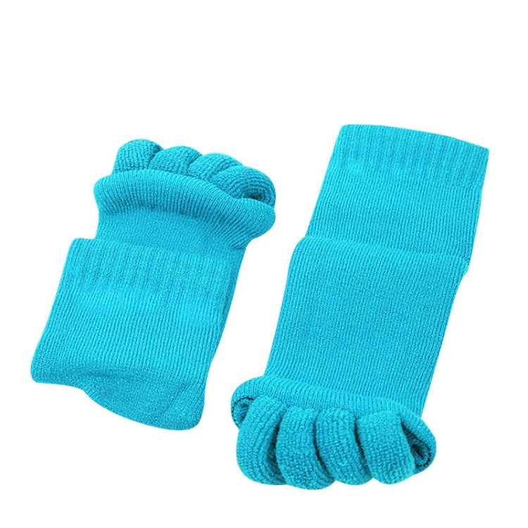 Massage Five-finger Socks Thickened Open-toed Socks, Color: Blue
