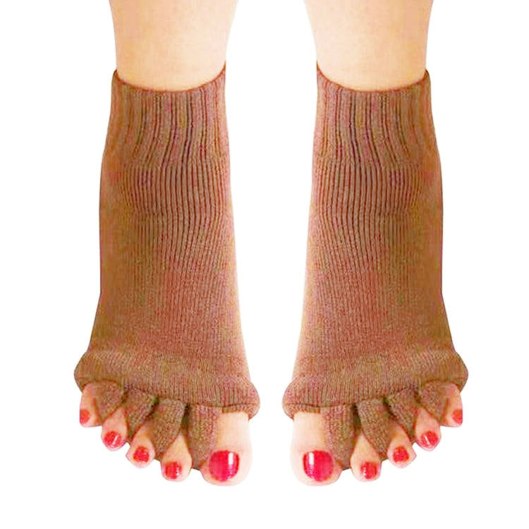 Massage Five-finger Socks Thickened Open-toed Socks, Color: Brown