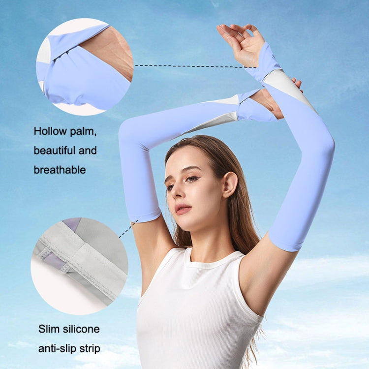 1 Pair Summer Sun Protection Extended Ice Sleeves UV Protection Arm Sleeves, Size: