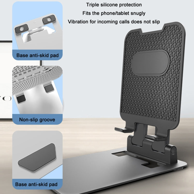 Tablet Mobile Phone Desktop Double Pole Lifting Folding Bracket, Color: Black (Large)