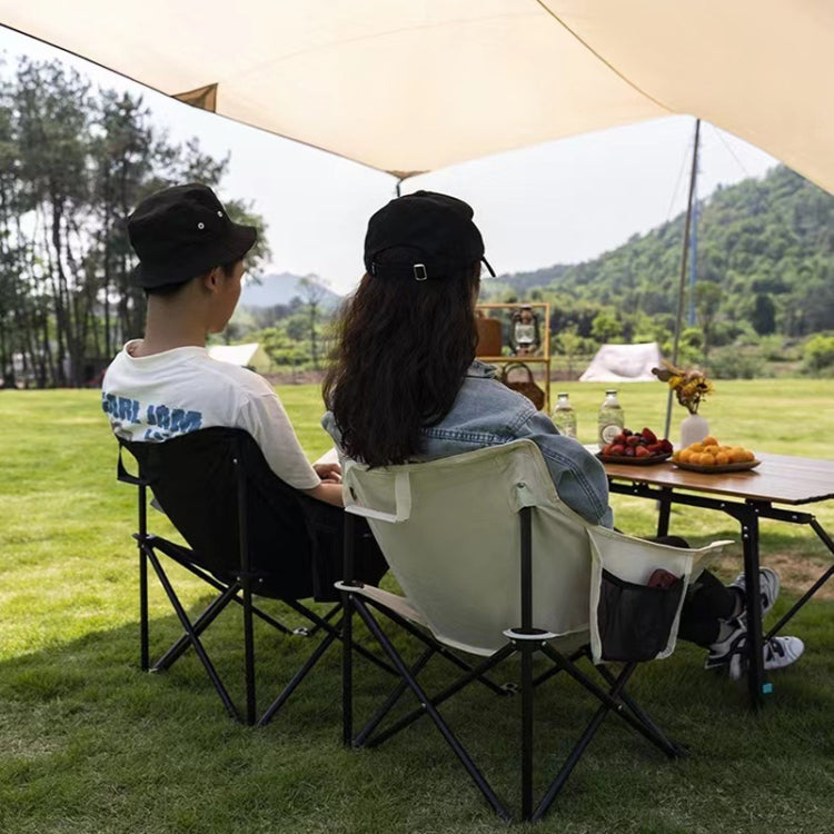 Outdoor Foldable Beach Chair Camping Moon Chair, Color: Black Mesh