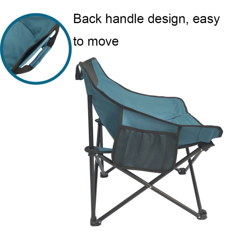 Outdoor Foldable Beach Chair Camping Moon Chair, Color: Black Mesh