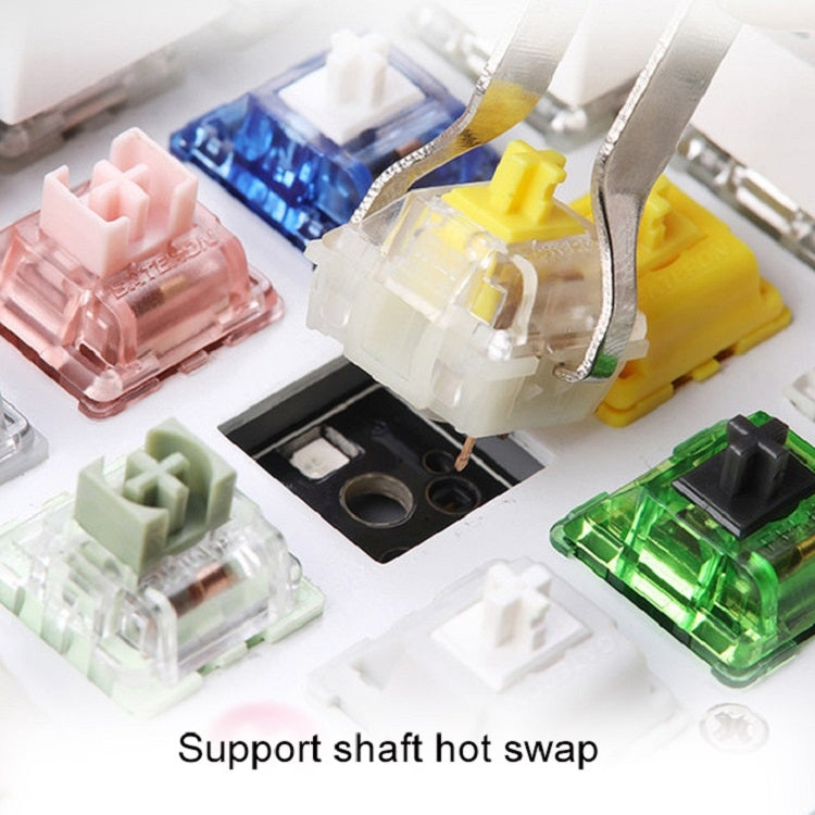 Bluetooth Wired 104-key Two-color Translucent Keycap Mechanical Keyboard(Black)