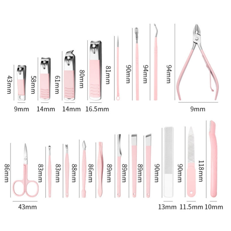 Stainless Steel Nail Clipper Set Beauty Eyebrow Trimmer, Color: 7 PCS/Set (Gold)